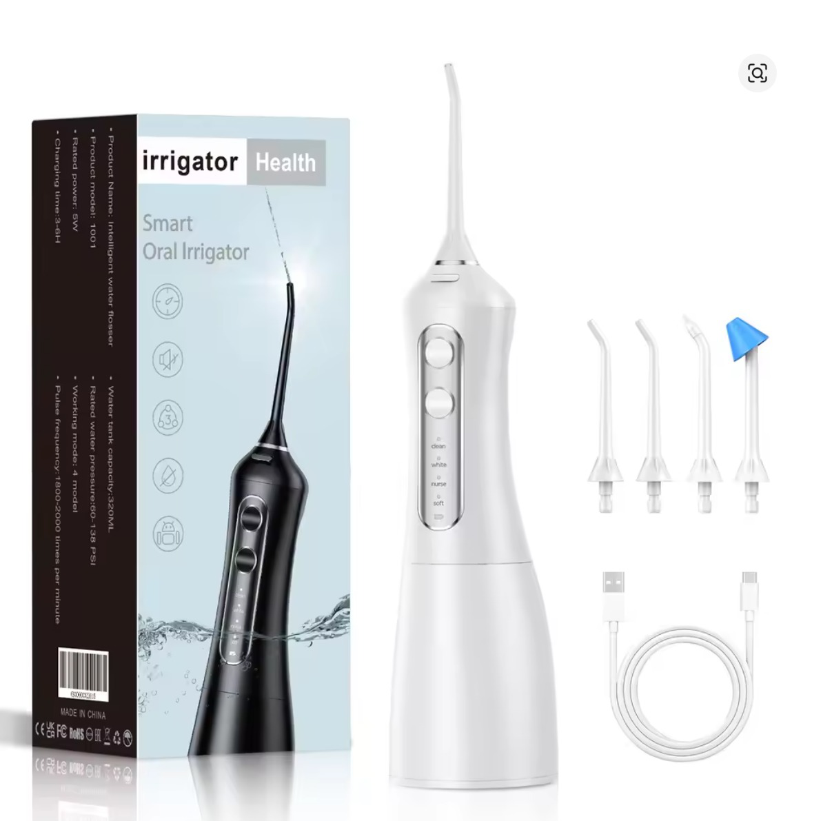 IRRIGATOR HEALTH SMART ORAL IRRIGATOR WATER FLOSSER WHITE 1001