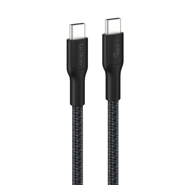 BELKIN BOOST CHARGE PRO USB C TO USB C BRAIDED CABLE 240W 3M BLACK CAB025HQ3MBK