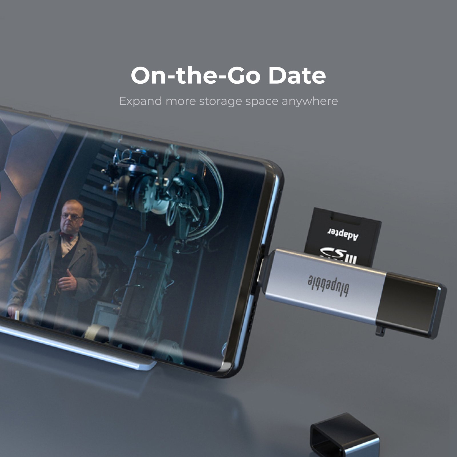 BLUPEBBLE USB3.0 A+USB TYPE C CARD READER BP-ACMCD2AG-GY thumbnail 5
