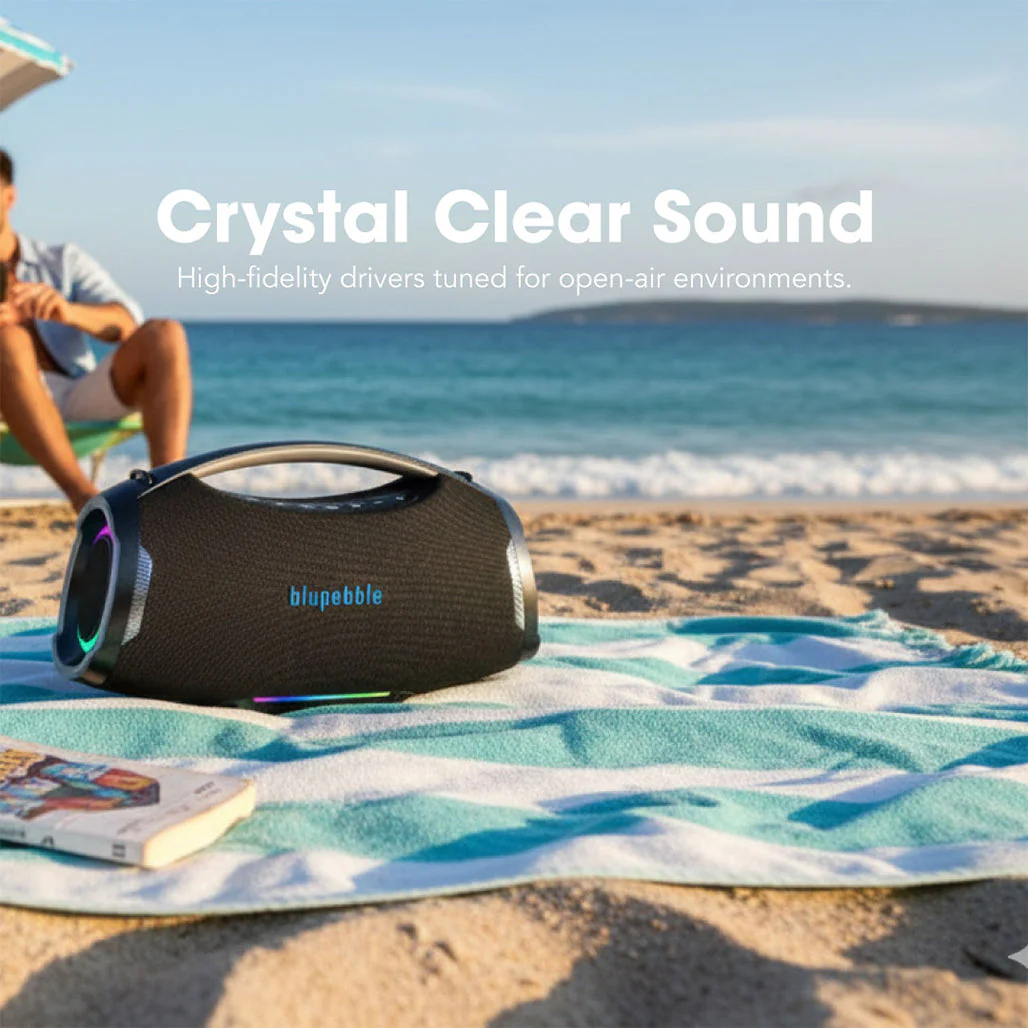 BLUPEBBLE THUNDERSTORM PORTABLE WIRELESS SPEAKER BLACK BP-TNDRSTRM-BK thumbnail 6