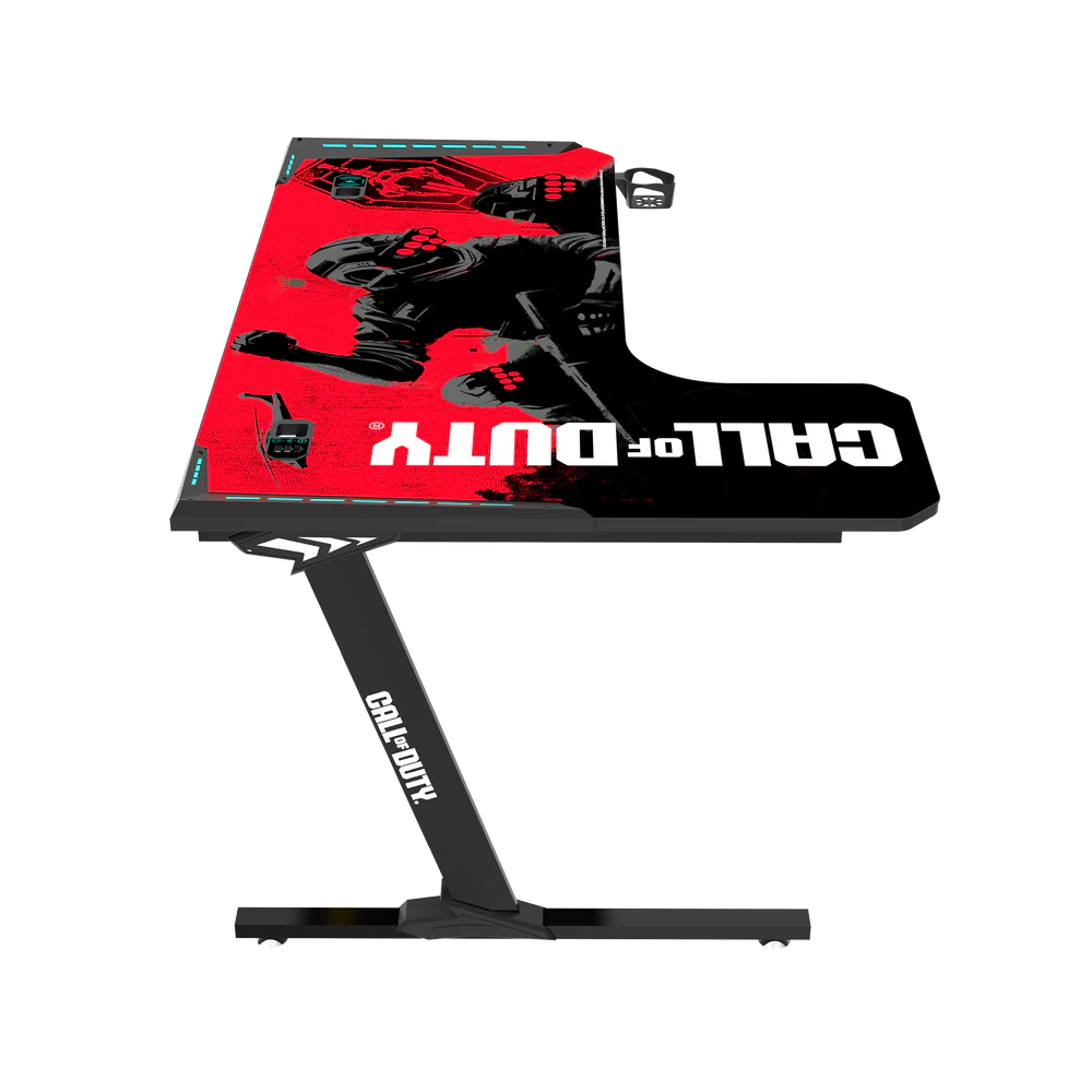 GameOn Phantom XL L-Shaped RGB Flowing Light Gaming Desk (Black/Red, COD-PHANTOMXL-L-01) - Stylish and Spacious Gaming Setup thumbnail 12