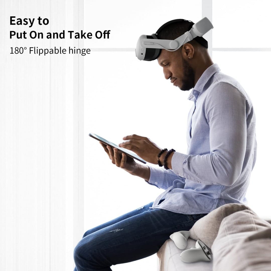 BLUPEBBLE ELITE ADJUSTABLE HEAD STRAP Q3 FOR META QUEST 3 WHITE BP-VRQ3HSTRAP-WH thumbnail 9