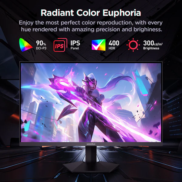 KOORUI 27 INCH QHD 2560X1440 180HZ 1MS IPS PANEL GAMING MONITOR G2721P thumbnail 5
