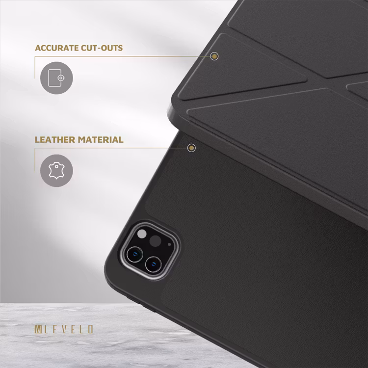 LEVELO ELEGANTE IPAD PRO 11 HYBRID LEATHER MAGNETIC CASE BLACK LVLELGP12BK thumbnail 4