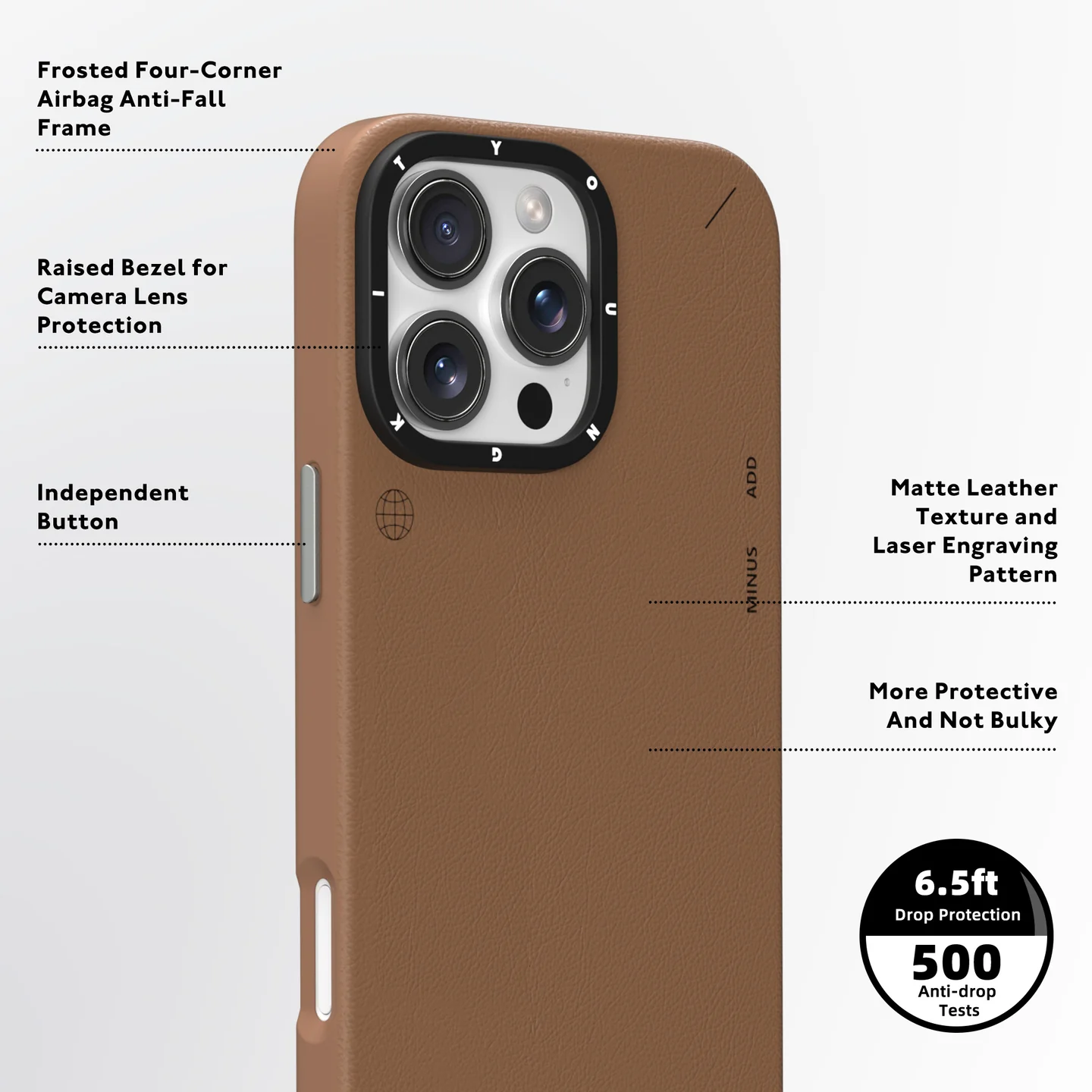 YOUNGKIT IPHONE 16 PRO LEATHER CASE BROWN KJPZHJ003 thumbnail 3