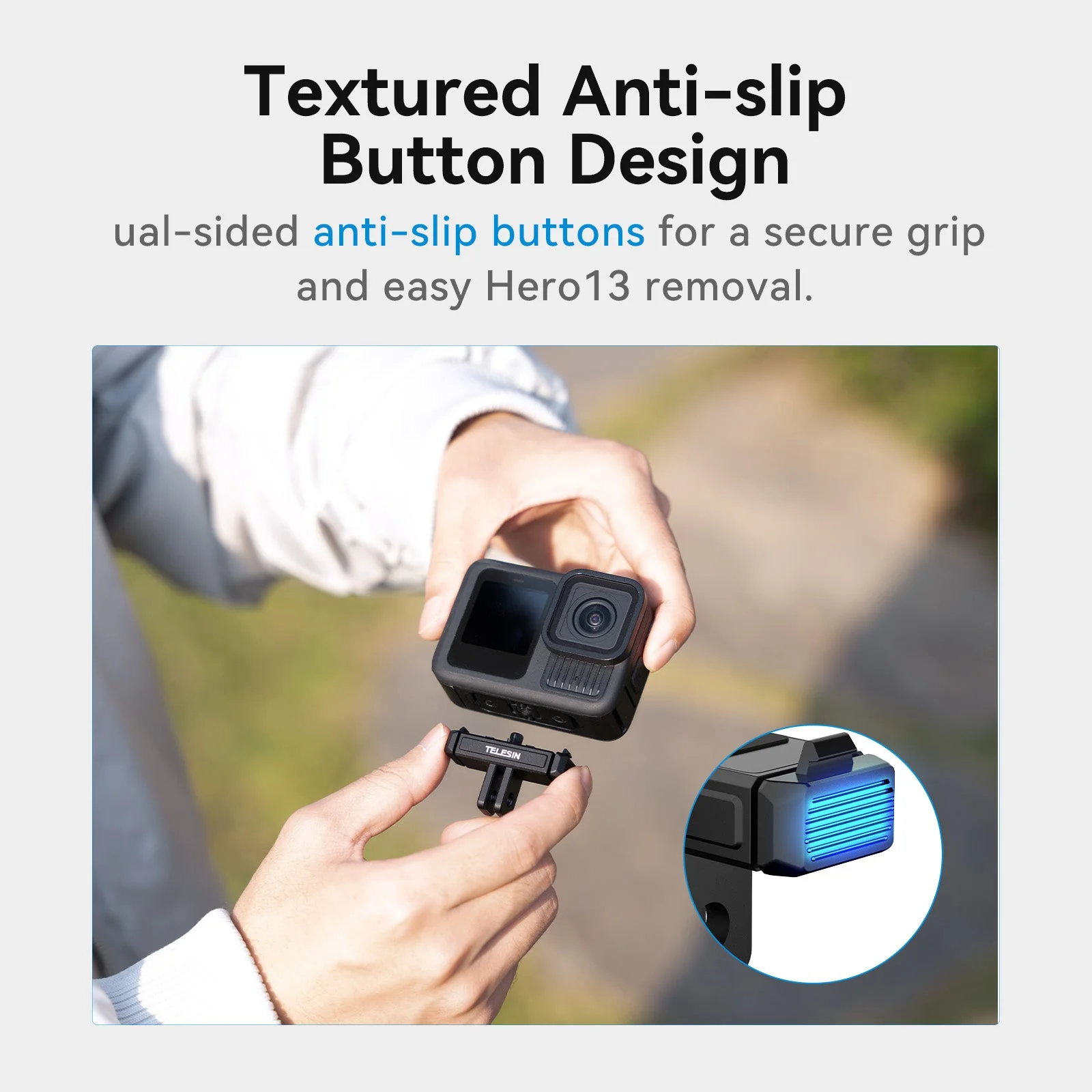 TELESIN GOPRO HERO 13 MAGNETIC RELEASE MOUNT S7-JBK-08-TGP thumbnail 4
