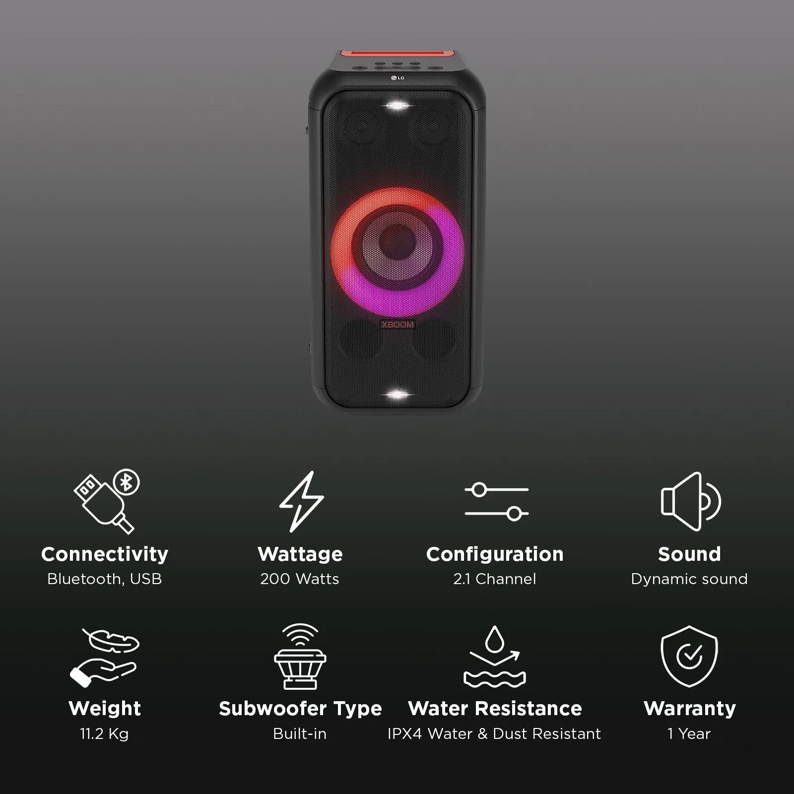 LG XBOOM PARTY SPEAKER WITH BLUETOOTH XL5S thumbnail 5