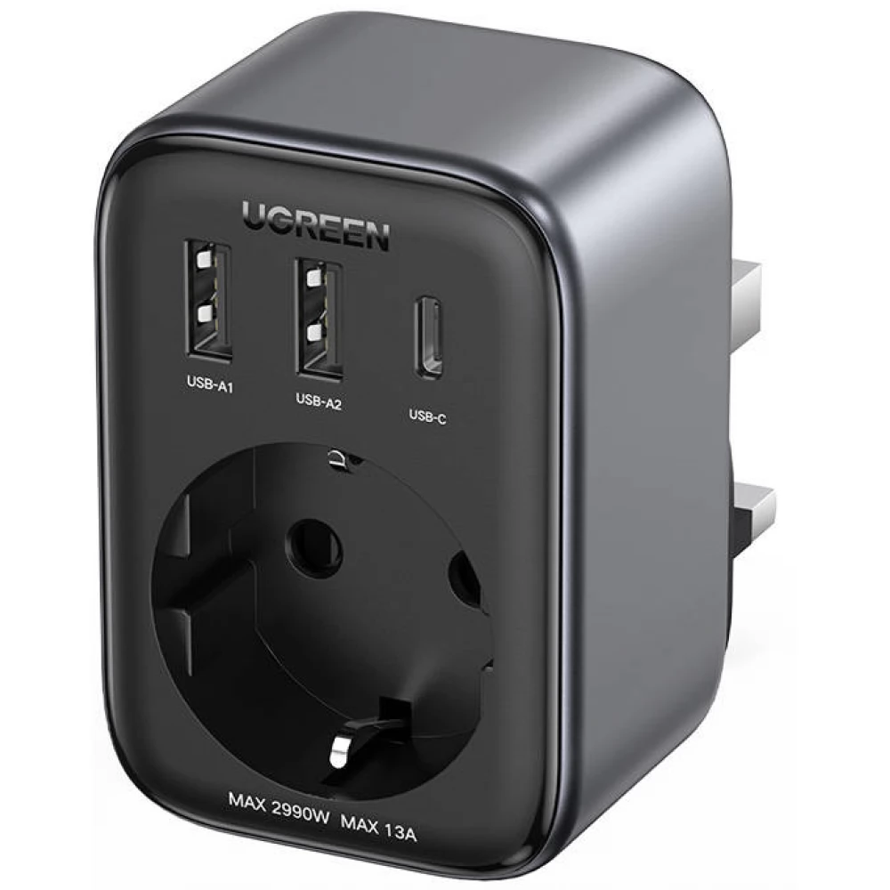 UGREEN 4 IN 1 TRAVEL ADAPTER BLACK 15261