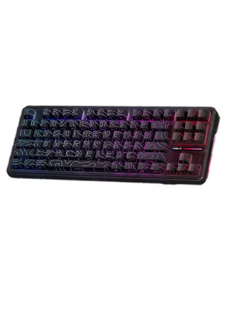 AULA 87 KEYS RGB 80% MECHANICAL GAMING KEYBOARD TRI-MODE KAIHUA JIZHI AXIS SWITCH CONTOUR BLACK F87