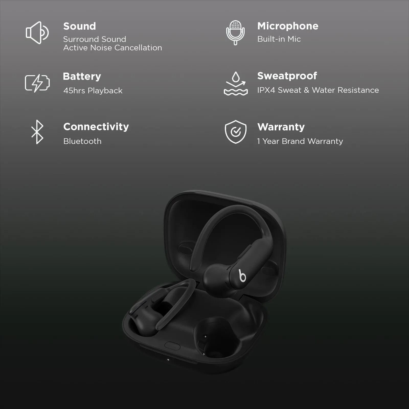 POWERBEATS PRO 2 HIGH PERFORMANCE EARBUDS JET BLACK MX723 thumbnail 2