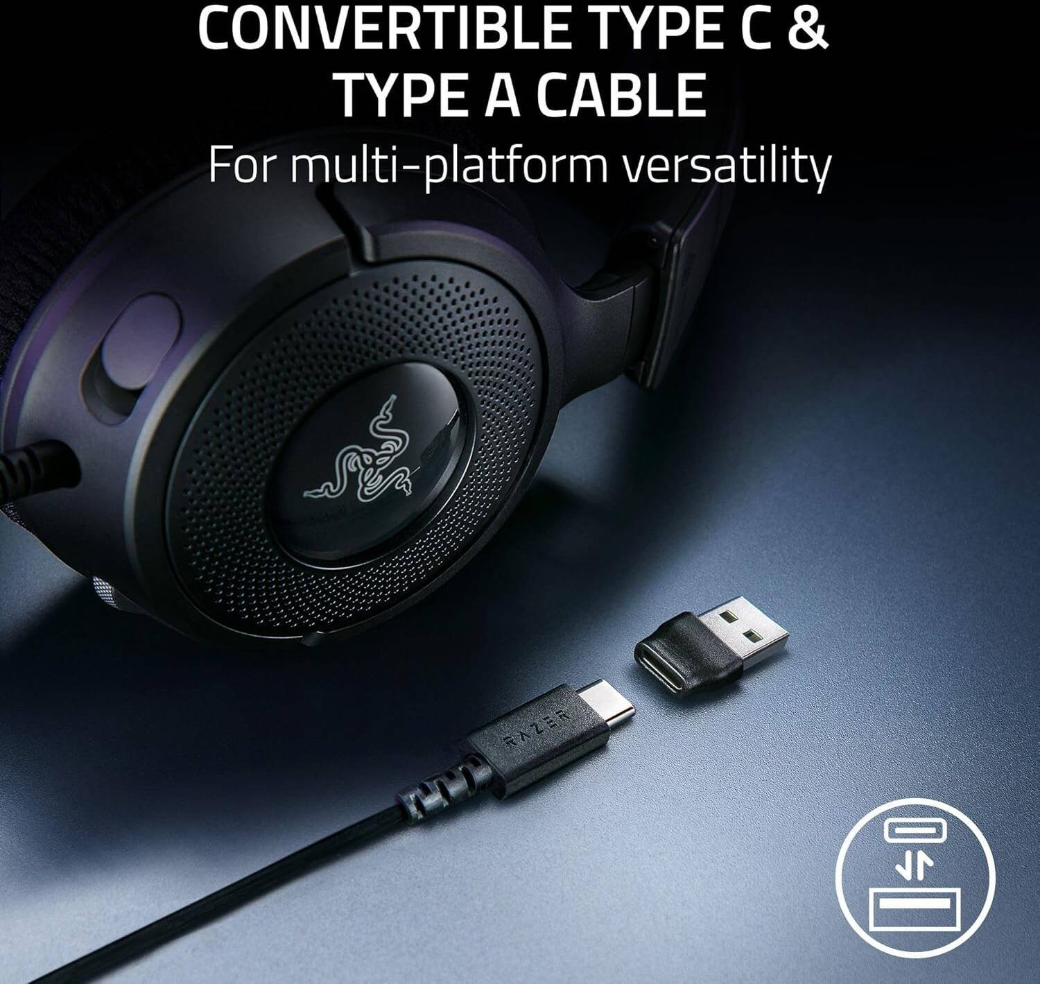 Razer Kraken V4 X Wired Gaming Headset (Black, RZ04-05180100-R3M1) - Comfort and Clear Audio for Gamers thumbnail 3