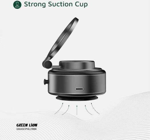 GREEN LION AUTO SUCTION PHONE HOLDER MATTE BLACK GX-29 GNASCPHL29BK thumbnail 5