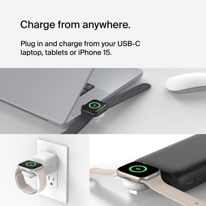 BELKIN APPLE WATCH USB C BOOST CHARGE PRO PORTABLE WHITE WIZ022GIWH-B1 thumbnail 9