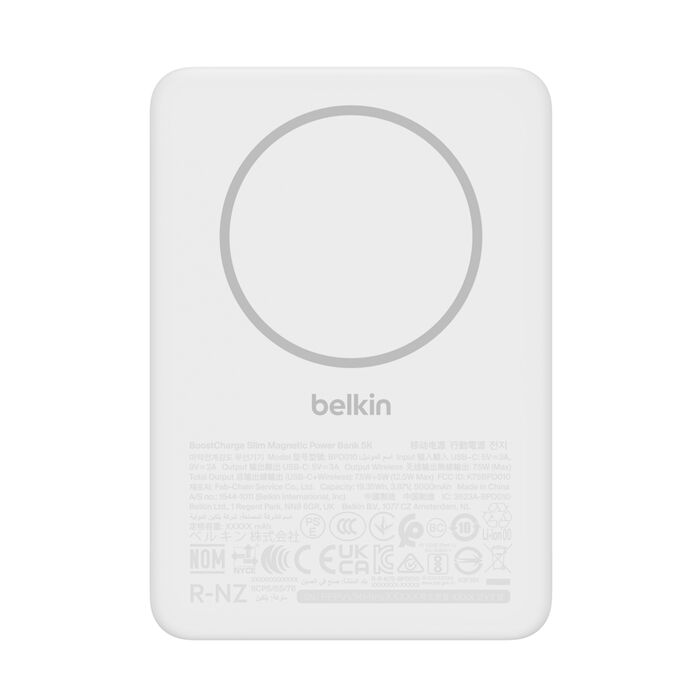 BELKIN BOOST CHARGE ULTRA SLIM MAGNETIC 7.5W WIRELESS POWER BANK 5K WHITE BPD010HQWH thumbnail 2