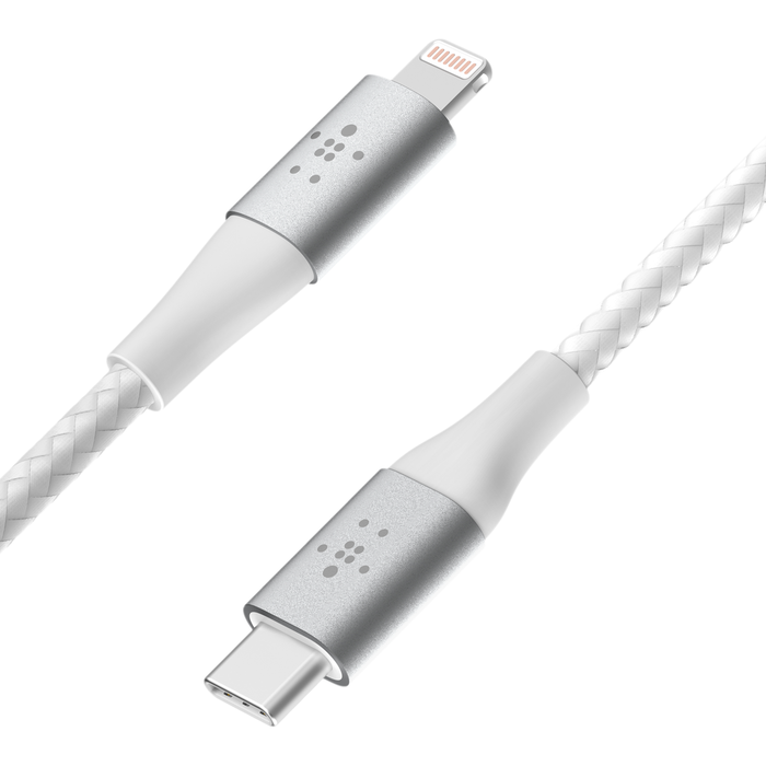 BELKIN BOOST CHARGE BREADED USB-C TO LIGHTNING CABLE 2M WHITE CAA004BT2MWH