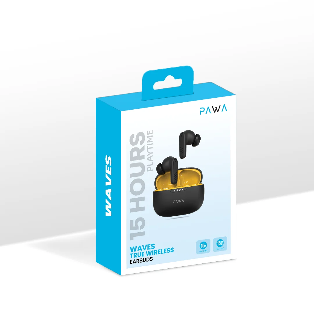 PAWA WAVES TRUE WIRELESS EARBUDS BLACK PW-EBW053-BK thumbnail 6