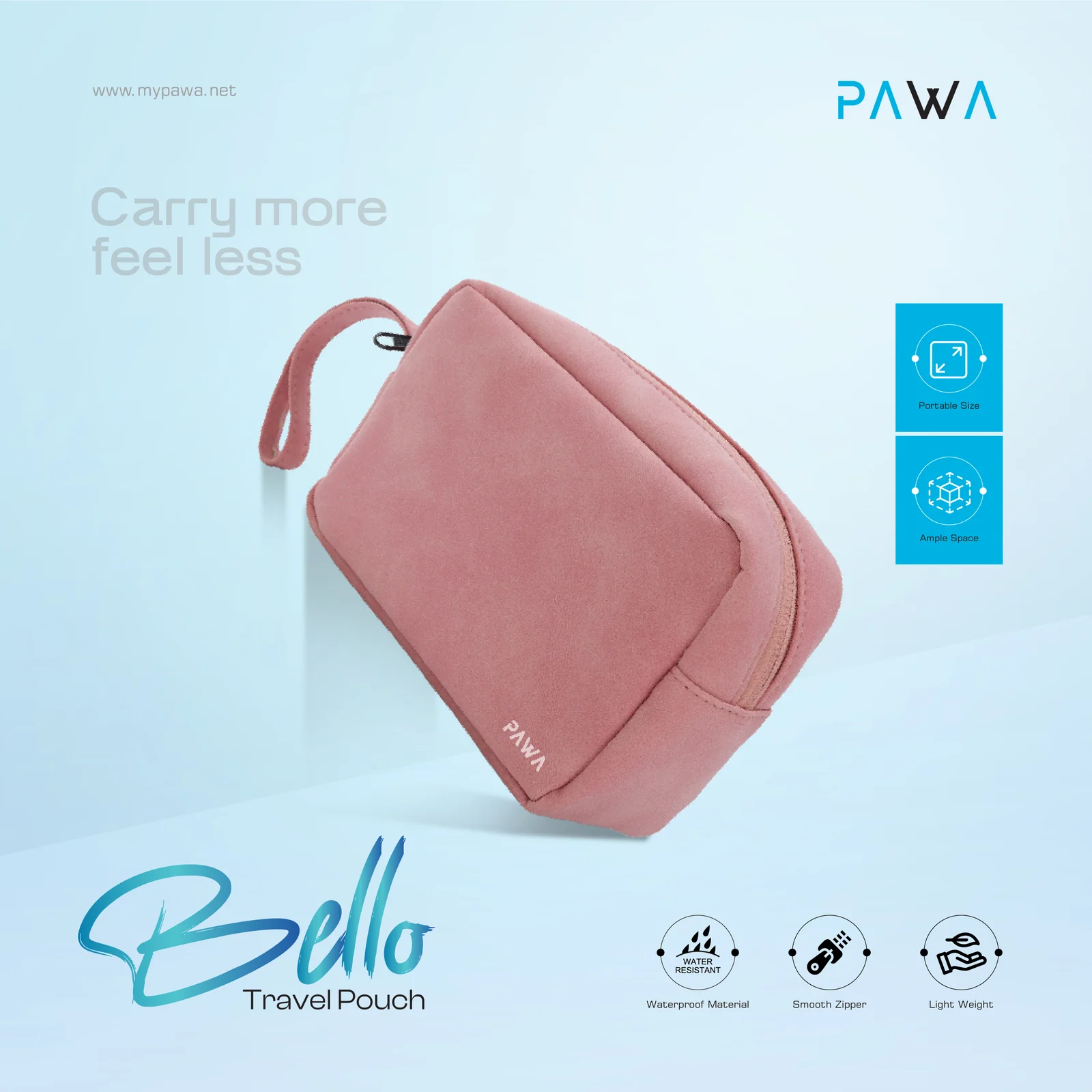 PAWA BELLO TRAVEL POUCH PINK PW-TPHBG069-PK thumbnail 3