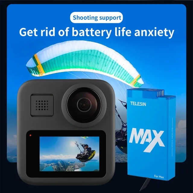 TELESIN GOPRO MAX 1600MAH BATTERY thumbnail 2