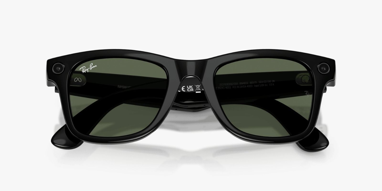 RAYBAN META WAYFARER (GEN 2 ) SUNGLASSES F SHINY BLACK L G15 GREEN S53 RW4012 thumbnail 3