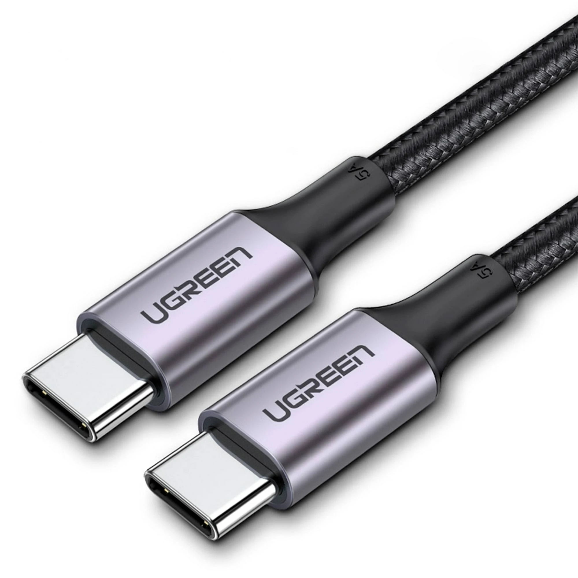 UGREEN USB-C TO USB-C 2.0 5A BRAIDED CABLE 1M BLACK 70427 thumbnail 3