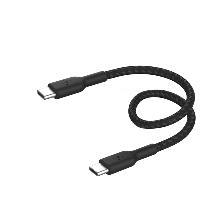BELKIN BOOSTCHARGE USB-C TO USB-C BRAIDED CABLE 0.15M BLACK CAB004BT0MBK
