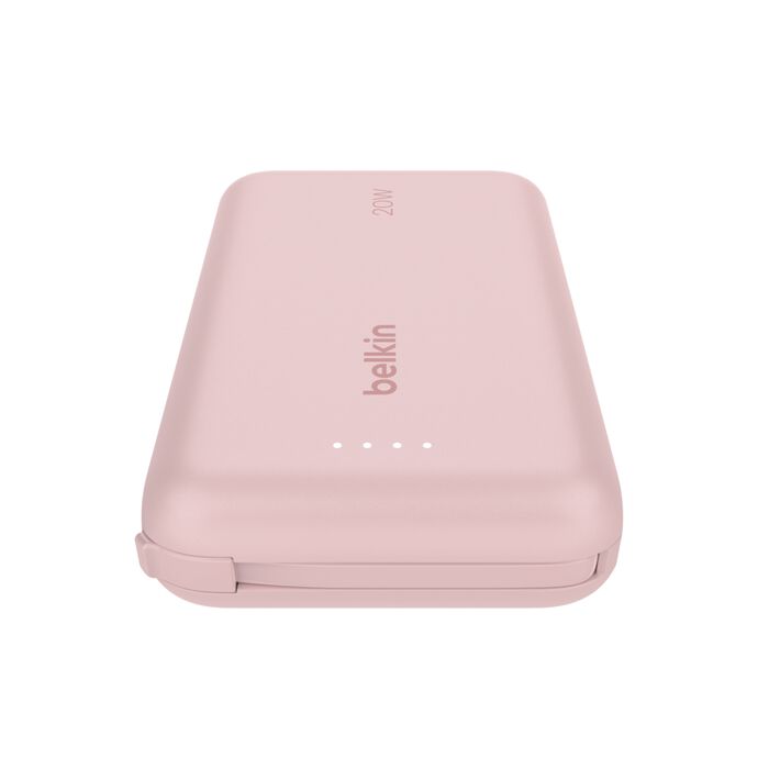 BELKIN BOOST CHARGE POWER BANK 20K WITH USB C INTEGRATED CABLE PD 30W PINK BPB024HQPK thumbnail 8