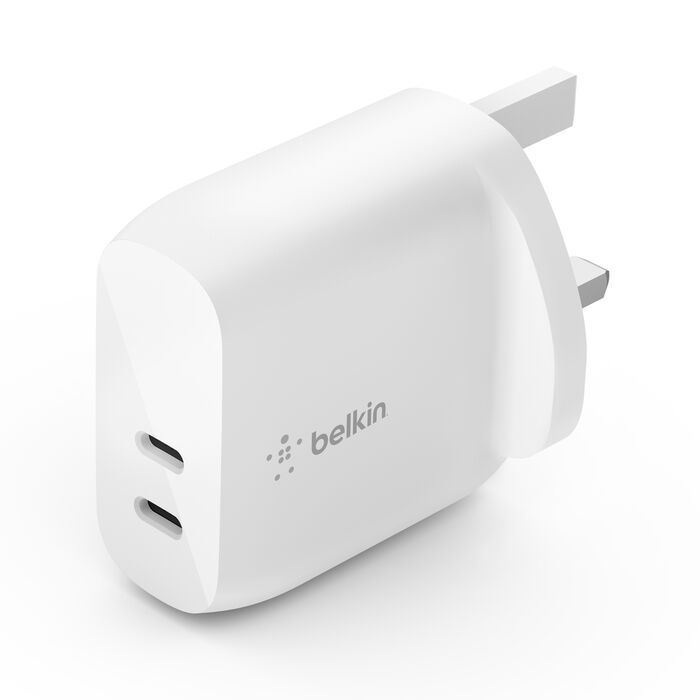 BELKIN BOOST CHARGE 40W DUAL WALL CHARGER WHITE WCB006MYWH