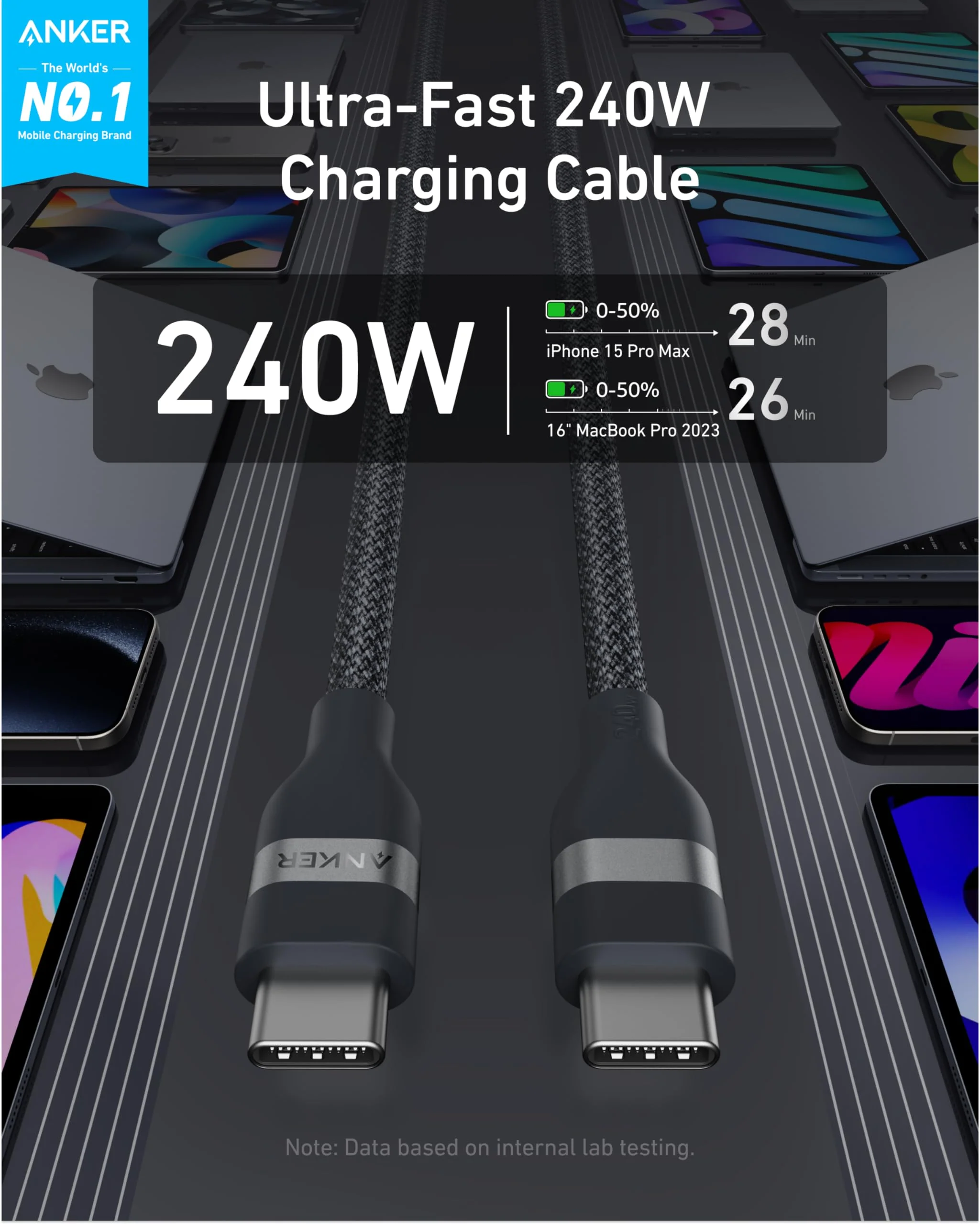 ANKER USB-C TO LTG PCR BRAIDED 6FT A82B2012 thumbnail 3