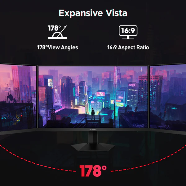 KOORUI 27 INCH QHD 2560X1440 180HZ 1MS IPS PANEL GAMING MONITOR G2721P thumbnail 6