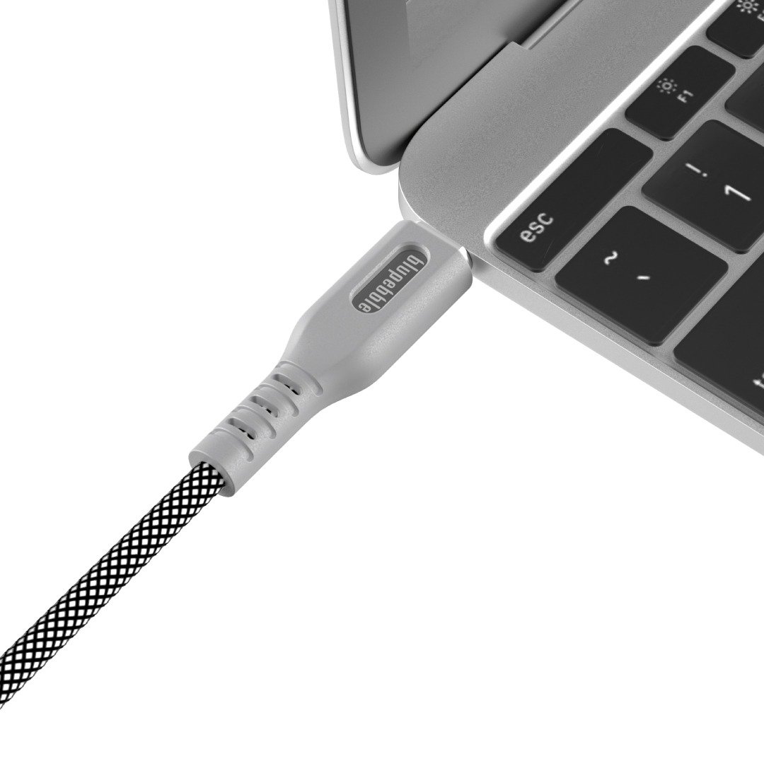 BluPebble PowerFlow Magnetic USB-C to USB-C Cable 3.3ft 60W 1-Meter Grey (BP-PFUSBC1M-GY) thumbnail 5
