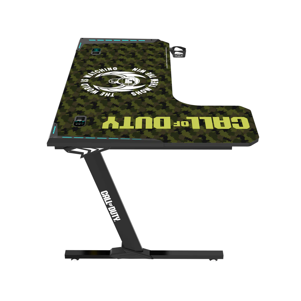 GameOn Phantom XL L-Shaped RGB Flowing Light Gaming Desk (Black/Green, COD-PHANTOMXL-L-02) - Dynamic and Spacious Setup for Gamers thumbnail 11