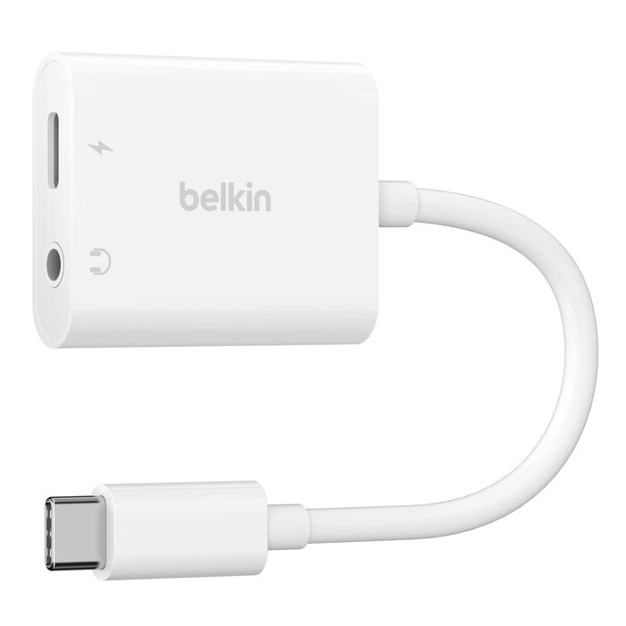 BELKIN 3.5MM AUDIO/USB-C CHARGE ADAPTER 60W WHITE NPA004BTWH