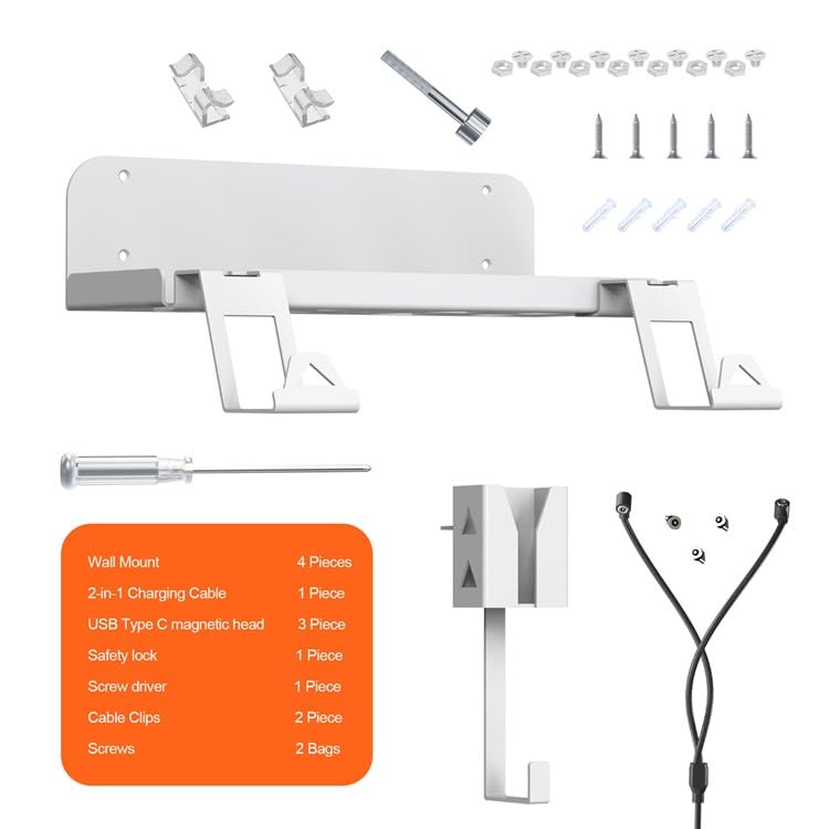 SONY PS5 WALL MOUNT STORAGE STAND WITH 2 IN 1 CHARGING CABLE thumbnail 4