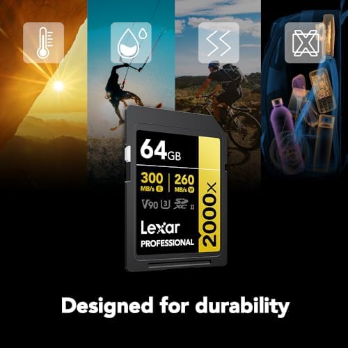 LEXAR PROFESSIONAL 2000X SDHC/SDXC UHS-II CARDS 300MBPS-64GB LSD2000064G-BNNNG thumbnail 4