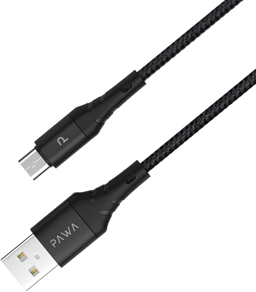 PAWA NYLON BRAIDED 2.4A QUICK CHARGING 1.2M BRAIDED DATA CABLE MICRO BLACK PW-12BDATOM-BK
