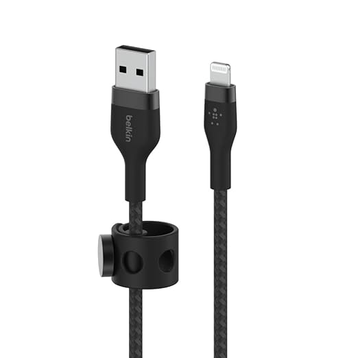BELKIN BOOST CHARGE PRO FLEX USB A CABLE WITH LIGHTNING CONNECTOR BLACK CAA010BT3MBK thumbnail 2