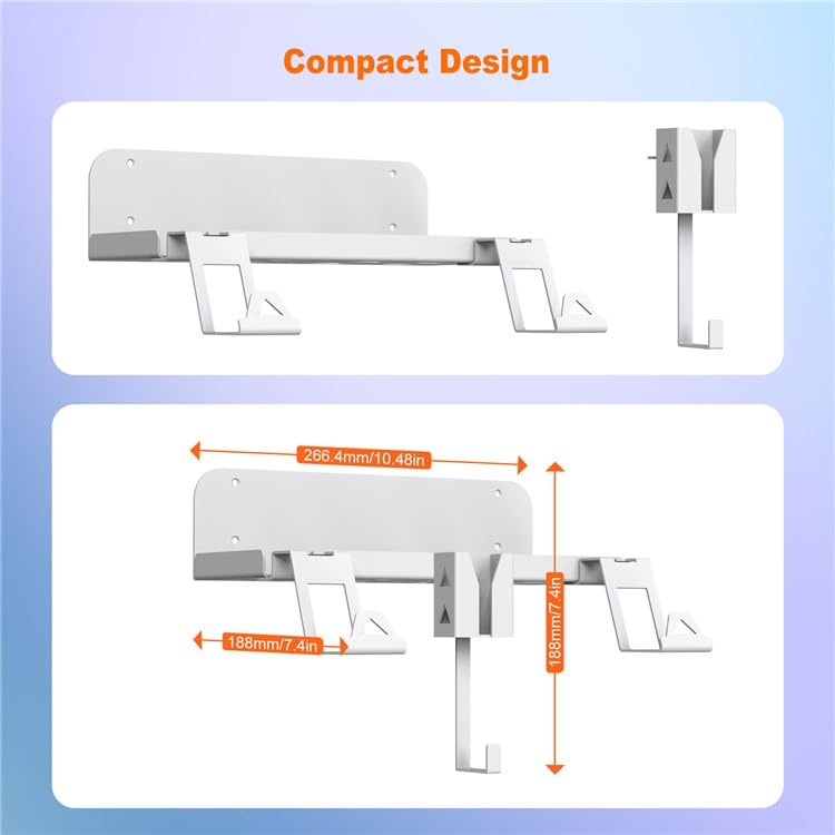SONY PS5 WALL MOUNT STORAGE STAND WITH 2 IN 1 CHARGING CABLE thumbnail 6