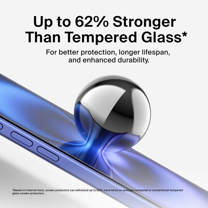 BELKIN SCREEN FORCE IPHONE 16 INVISI GLASS TREATED SCREEN PROTECTOR OVA172HQ thumbnail 4