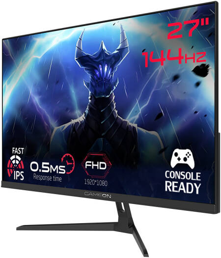 GAMEON ESSENTIAL 27 INCH FHD 144HZ 0.5MS GAMING MONITOR BLACK GOES27FHD144IPS thumbnail 3