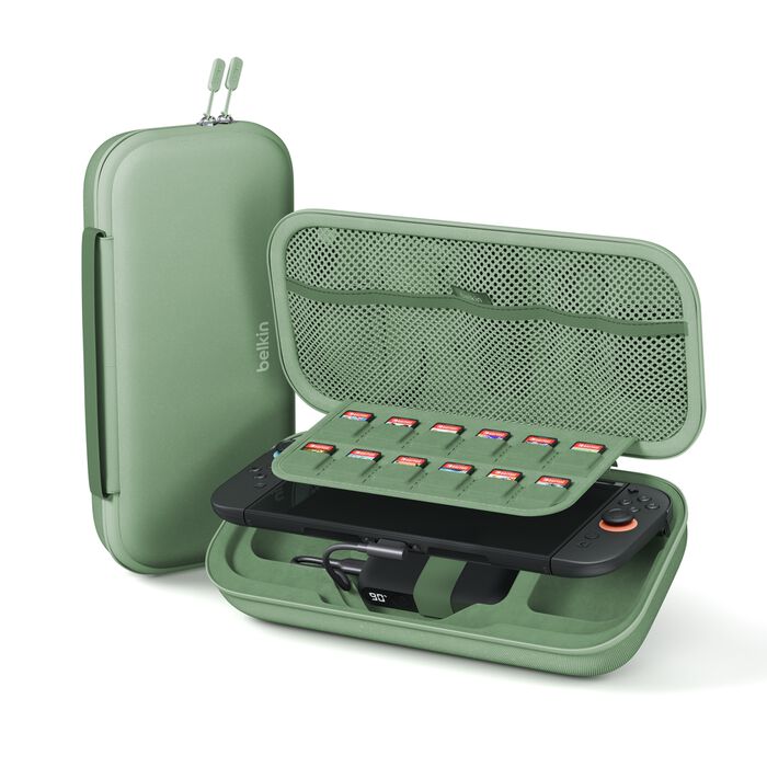 BELKIN GAMING CHARGING CASE NINTENDO SWITCH 2 RECHARGES UPTO 1.5X ENA001HQSE-V2