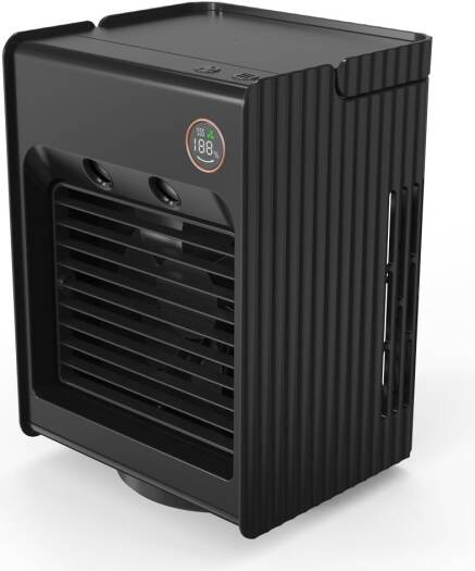 PORODO LIFESTYLE AIR & MIST PORTABLE COOLING FAN WITH NIGHT LIGHT AND OSCILLATION BLACK PD-LSMFAN -BK thumbnail 3