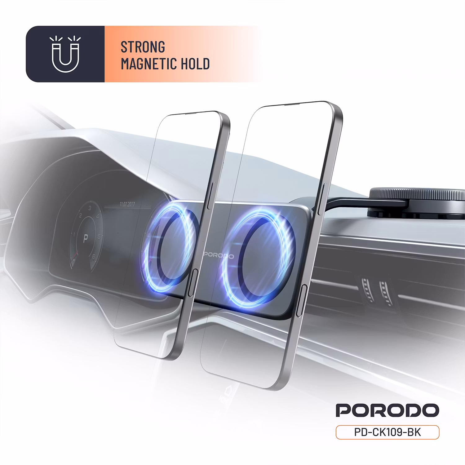 PORODO VACUUM AND ADHESIVE MAGNETIC CAR MOUNT BLACK PDCK109BK thumbnail 6
