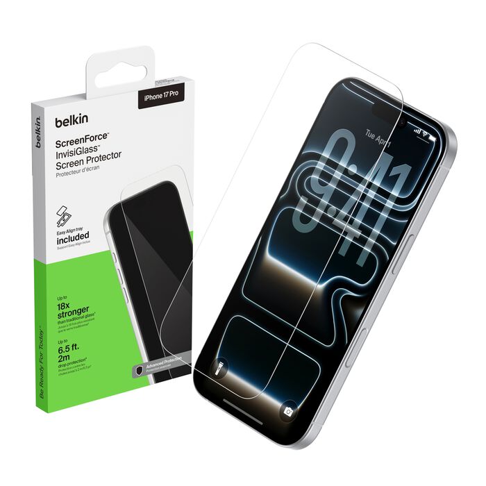 BELKIN IPHONE 17 PRO SCREEN FORCE INVISIGLASS SCREEN PROTECTOR OVA238HQ thumbnail 2