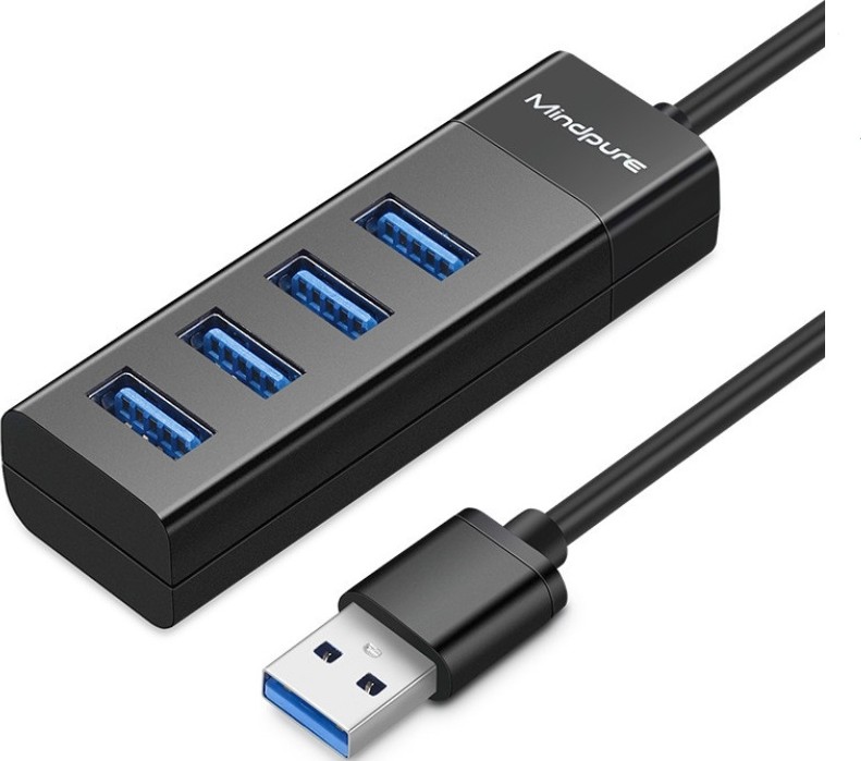 MINDPURE USB 3.0 4 PORT HUB BLACK 1M LX10614