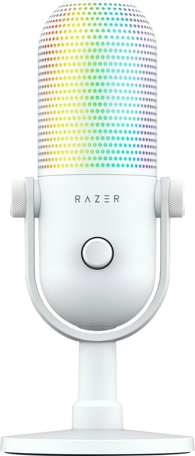 Razer Seiren V3 Chroma Condenser Microphone (Quartz White, RZ19-05060200-R3M1) - Studio-Quality Audio with RGB Lighting thumbnail 5