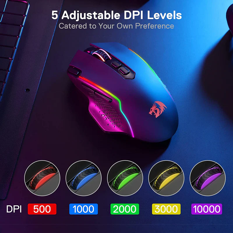 REDRAGON TAIPAN PRO WIRED/WIRELESS GAMING MOUSE M810RGB-PRO thumbnail 5
