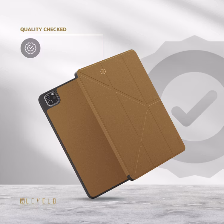 LEVELO IPAD PRO 12.9 INCH ELEGANT HYBRID LEATHER MAGNETIC CASE BROWN LVLELGP12BR thumbnail 4