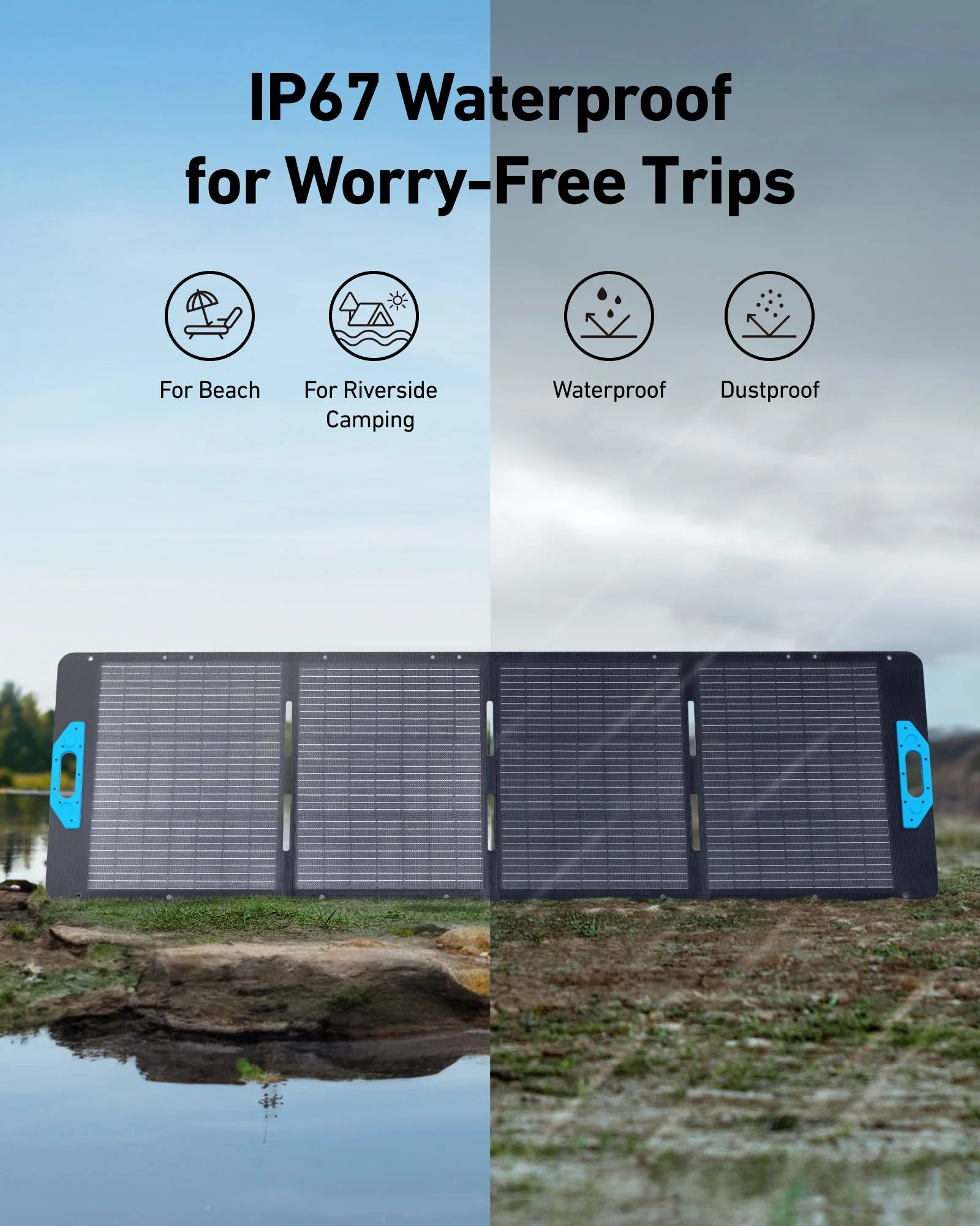ANKER SOLIX PS200 PORTABLE SOLAR PANEL GRAY 200W A24360A1 thumbnail 3
