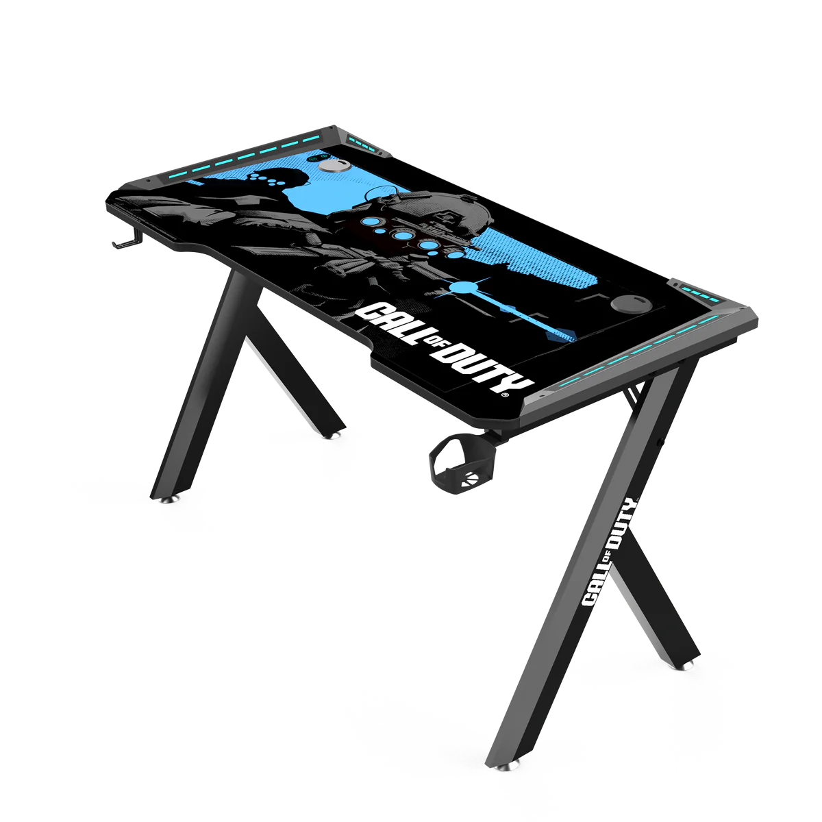GAMEON HAWKSBILL SERIES RGB FLOWING LIGHT GAMING DESK BLACK/BLUE COD-HAWKSBILL-03
