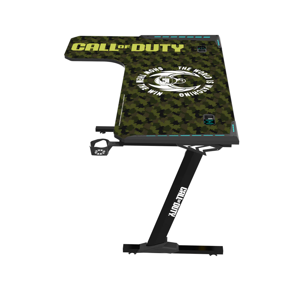 GameOn Phantom XL L-Shaped RGB Flowing Light Gaming Desk (Black/Green, COD-PHANTOMXL-L-02) - Dynamic and Spacious Setup for Gamers thumbnail 10